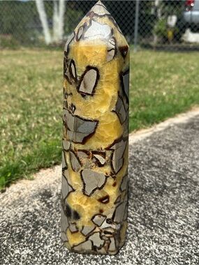 Gorgeous 12.5” Septarian Crystal Tower Obelisk Large Statement Piece